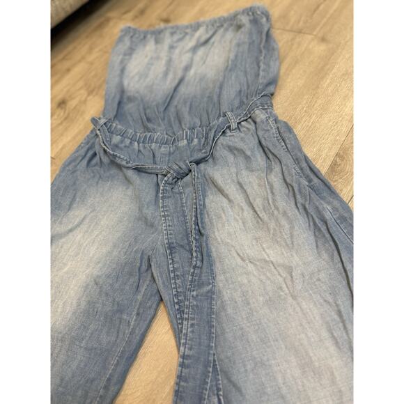Chelsea & violet Chambray‎ Strapless Soft Denim Jumpsuit Size Small - Picture 10 of 11